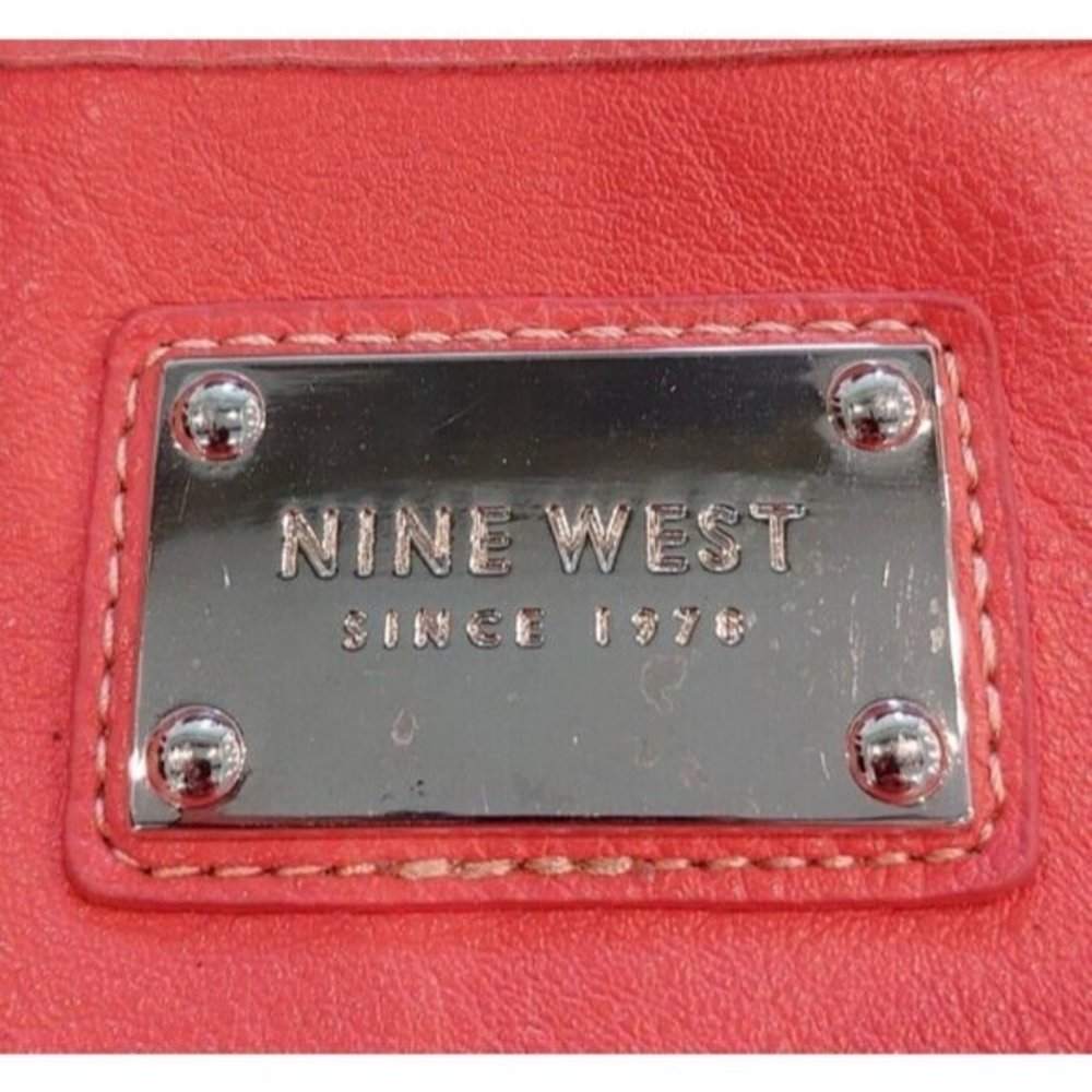 Women's Nine West Faux Tangerine Leather Double Handle Tote Shoulder Bag - Picture 2 of 7